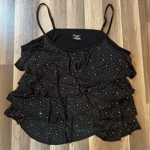 Lane Bryant Three-Tier Tank Top Rhinestone Detail Plus SZ 22/24